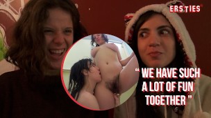 Ersties – Agave and Magena finger their hairy pussies in locker room